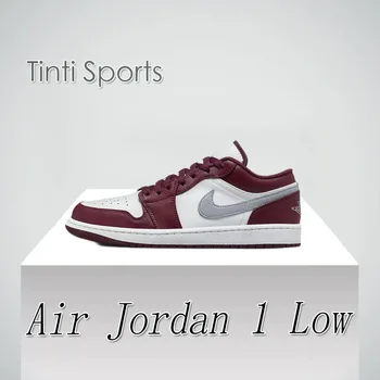 Nike Yeni Air Jordan 1 Düşük Erkek basketbol ayakkabıları Minderli konforlu rahat ayakkabılar Trendy Klasik Spor Ayakkabılar nefes alabilen Kırmızı ve Gümüş