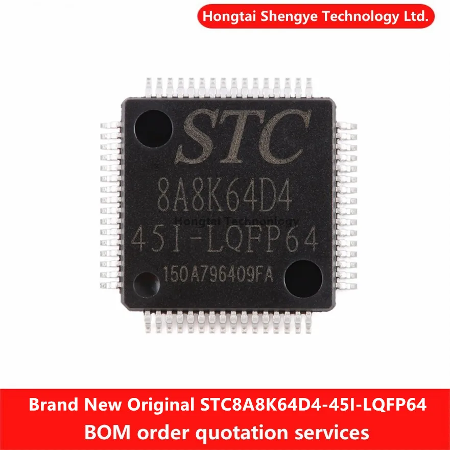 New Original Genuine STC8A8K64D4-45I-LQFP64 1T 8051 Microprocessor MCU Chip