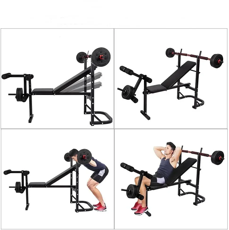 Home Gym Free Weight Equipment Squat Rack Workout Multifunction Adjustable Bench Press