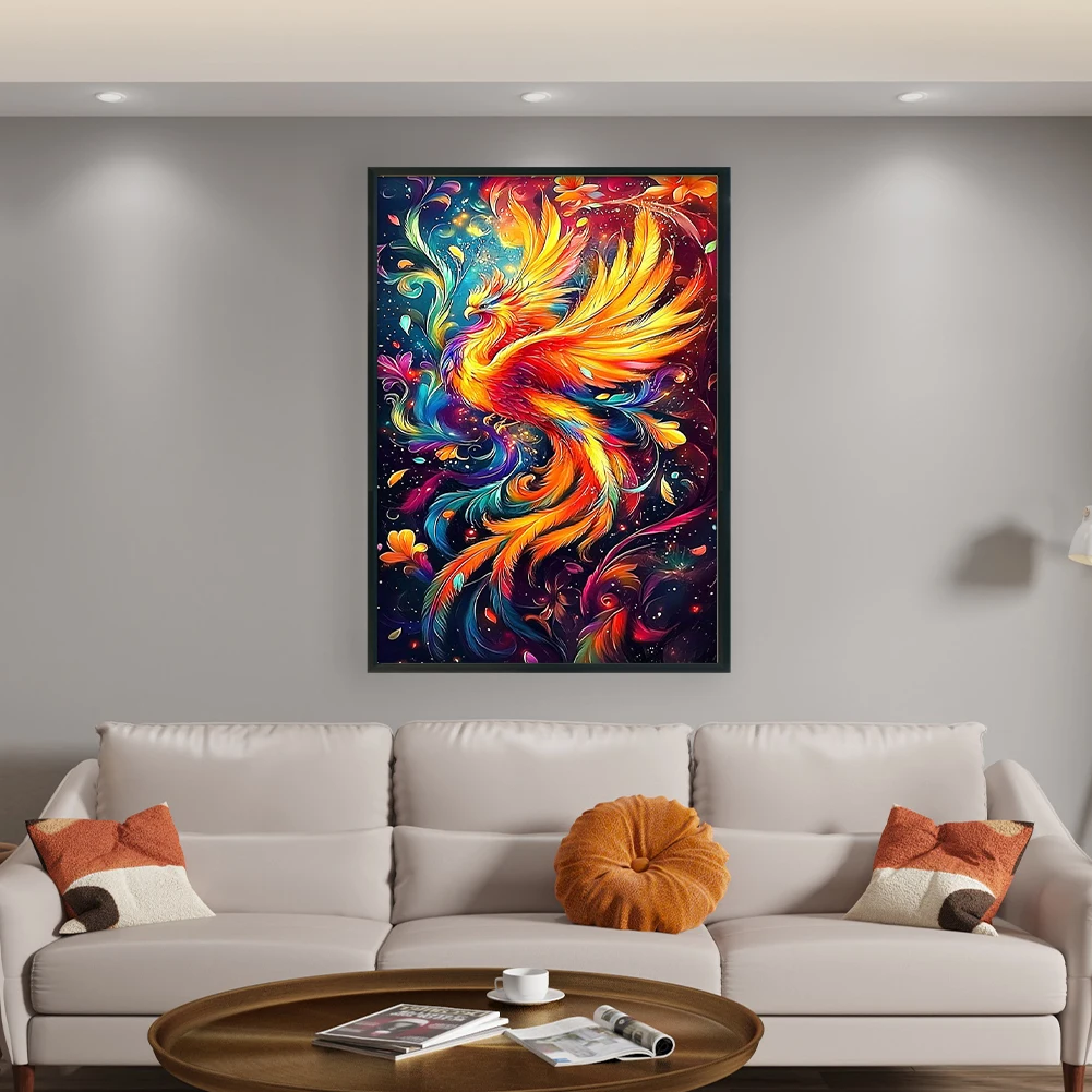 

Full Embroidery cotton Thread 9CT Printed Phoenix Cross Stitch Kit 60x88cm