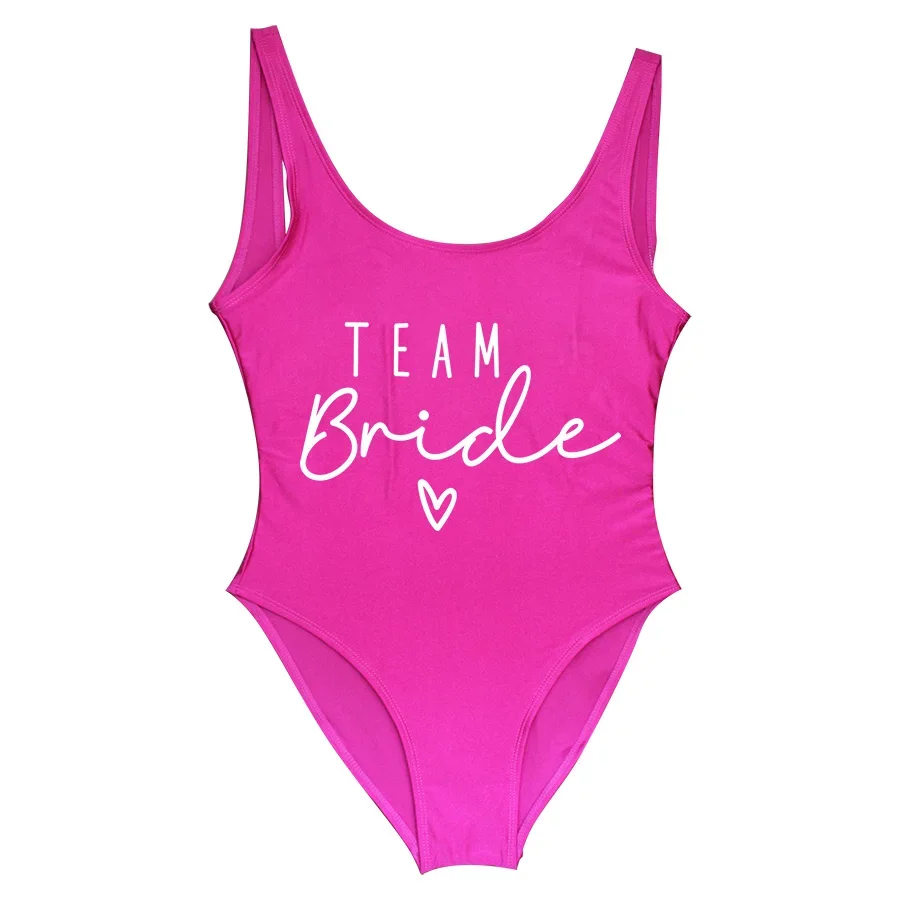 S-3XL Team Bride One-Piece Swimsuit Squad Women Swimwear Bachelorette Party Swimsuit Summer Beachwear Bathing Suit