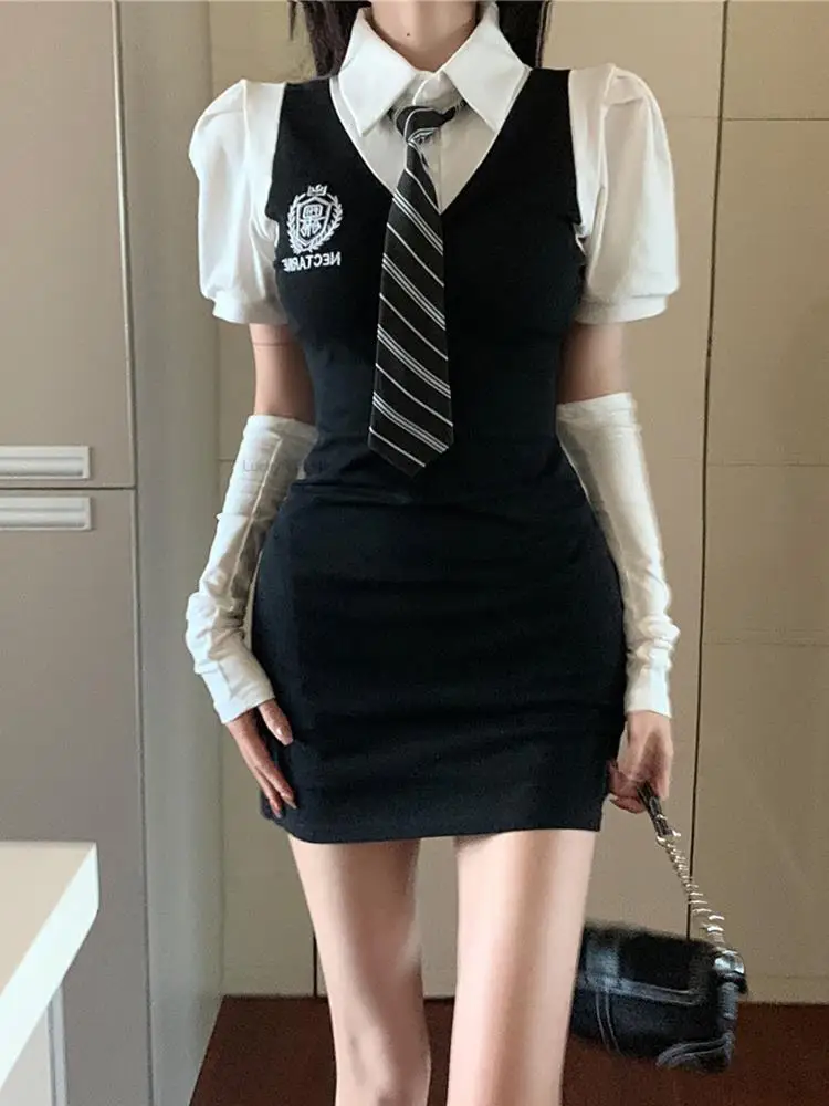 Costume d'École de Style Japonais et Coréen, Tenue Sexy pour Fille, Uniforme de Style Collège, Jupe Enveloppée