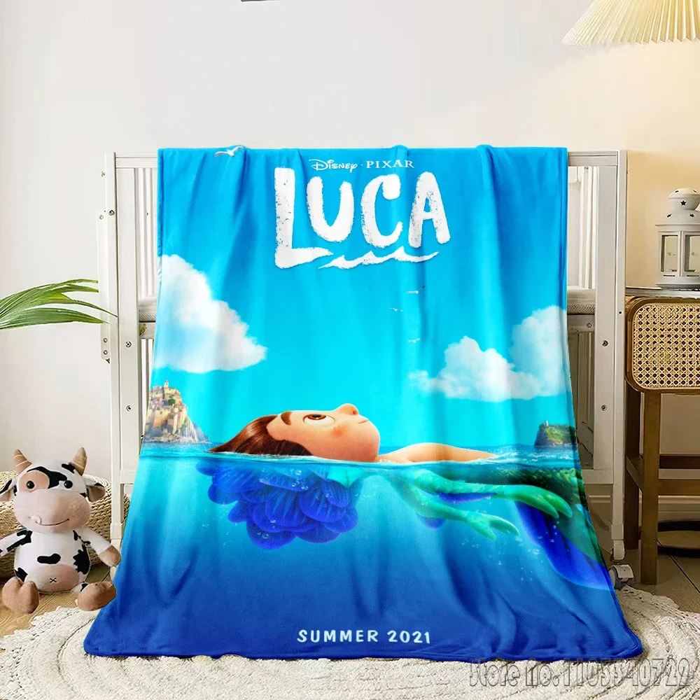 

Cartoon LUCA 3D Printed Home Cute Kids Blanket Throw for Bed Sofa Decor Fleece Nap Blankets Boys Girls Children Gift