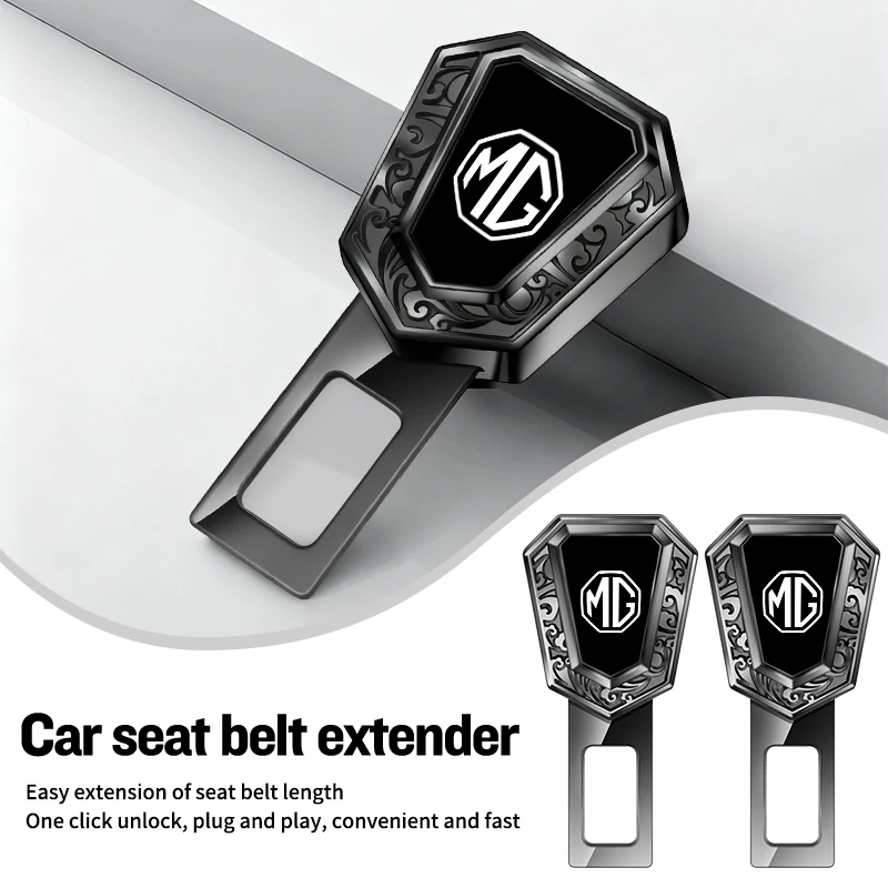 Car Seat Belt Extender Safety Belt Lock Buckle Plug Accessories For Morris Garages MG 3 5 6 7 HS ZS GS Hector TF GT ZR RX5 RX8
