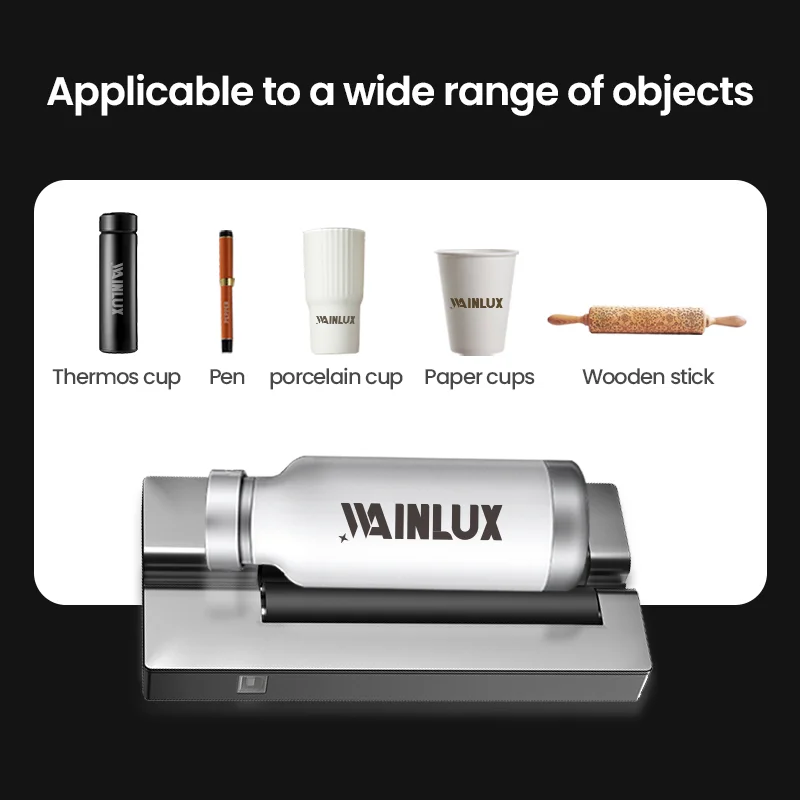 Imagem -05 - Wainlux-rotary Axis Machine Attachment Faça Você Mesmo Fibra Laser Gravador Marcação Máquina Rotativa Ferramenta para 360 Rodada Metal Gravura