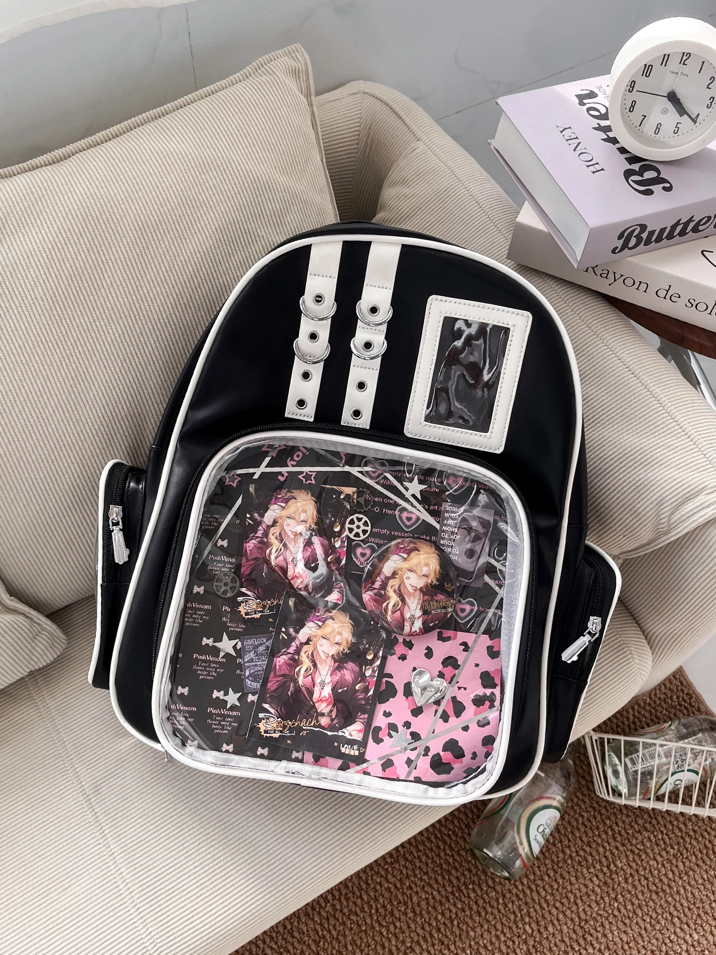 オリジナル透明ダブルショルダー二次元キャンパススクールバッグレディースバッグ