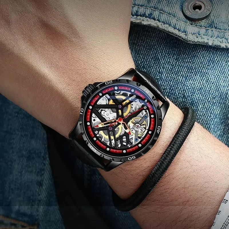 high-end brand AILANG Fashion Skeleton Mechanical Watches Automatic Watch Waterproof Hollow Tourbillon Wristwatch orologio uomo