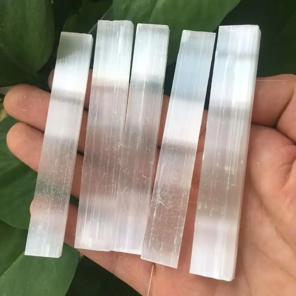 Natural White Transparent Gypsum Rod, Quartz Crystal Transparent Selenate Rod