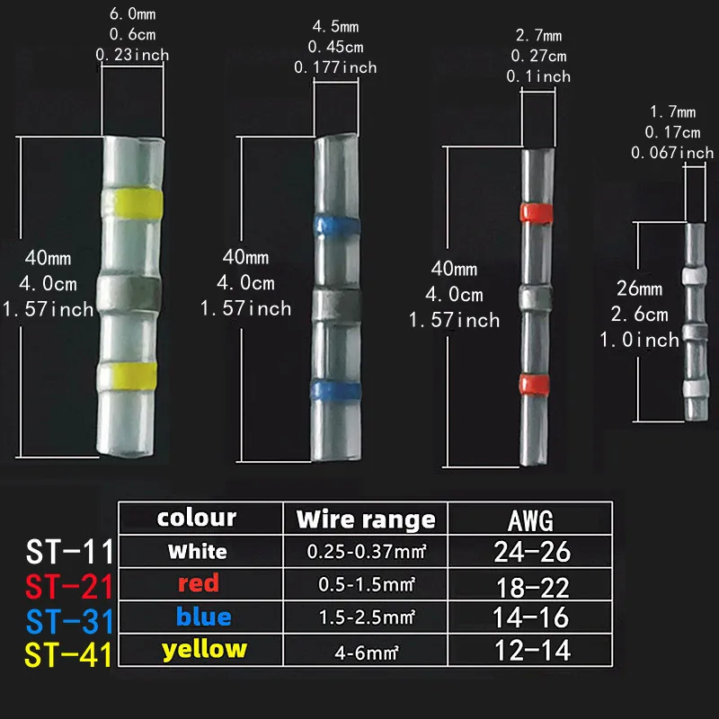 Welding Ring Heat Shrink Terminal, IP67 Waterproof, Electrical Equipment Connection Heat Shrink Tube, Wire Connector Terminal