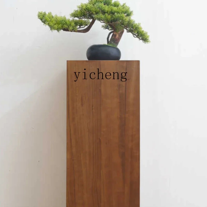

XL Solid Wood a Block of Wood Or Stone Decoration Base Square Wooden Pile Display Stand Flower Stand Decorative Pillar