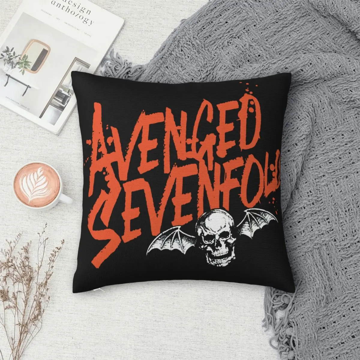 Avenged Sevenfold A7X Orange Splatter Pillowcase Cushion Soft Large Size Pillowcase Pillow Cases Customizable