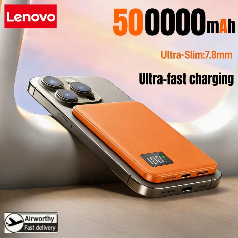 Lenovo Magnetic Power Bank 50000mAh Wireless Magnetic Charger Super Fast Charging External Battery For iPhone Samsung