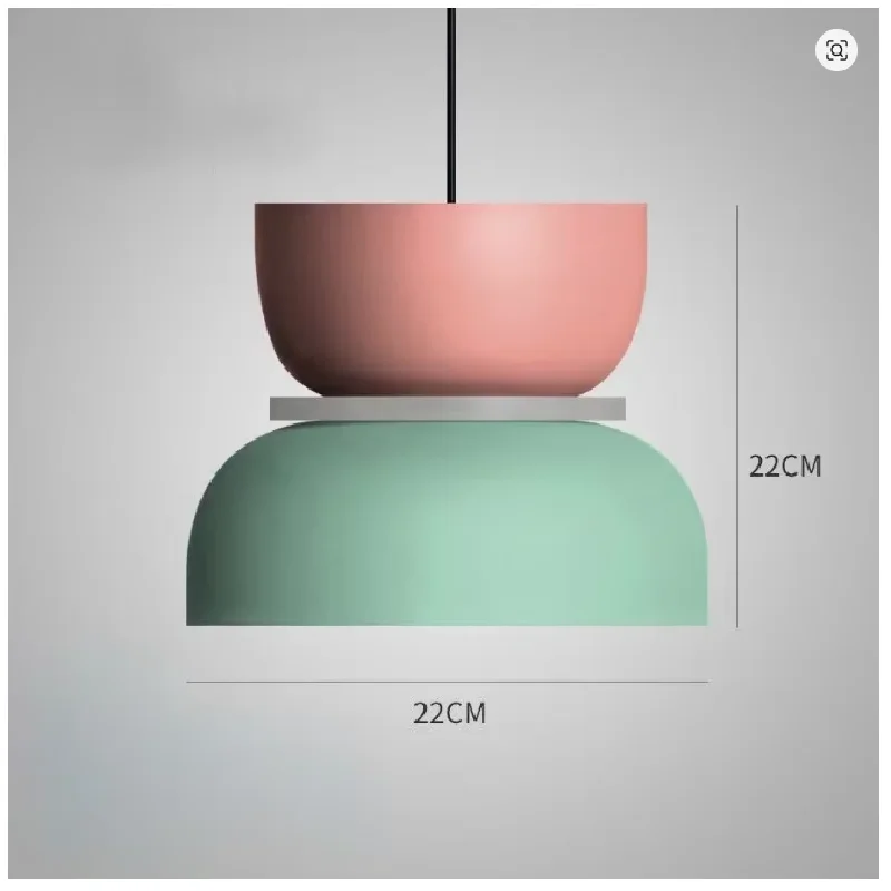 Colourful Macaron Pendant Light E27 Dimmable Hanging Ceiling Lamp for Dining Room Kitchen Island Bedroom Decor Furniture
