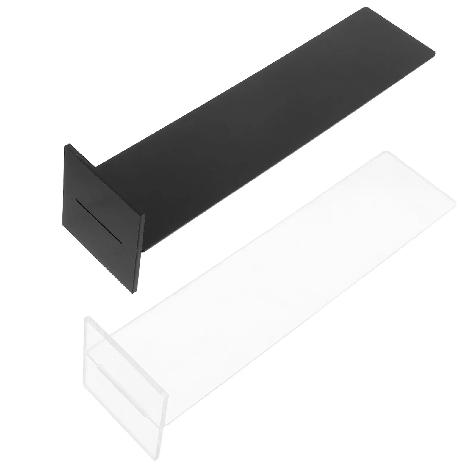 2Pcs Clear Black Acrylic Office Desk Memo Holder Desktop Note Stand Organizer for Task Reminders to-Do Lists Card Display
