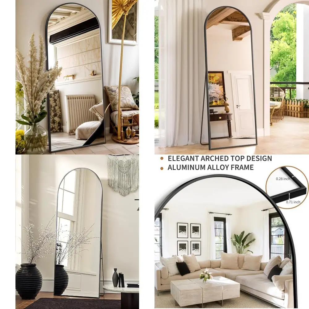 

Arched Full Length Floor Mirror 64x21, Glassless Mirror with Stand, Freestanding, Large Arch Mirror for Home, Stylish Arched Mir