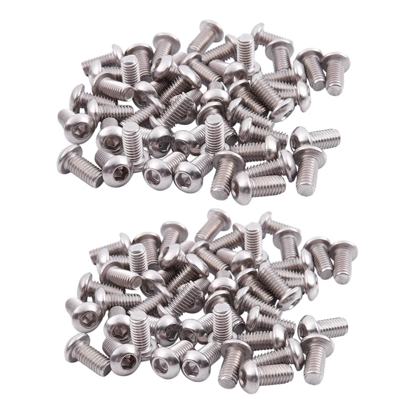 

M6x12mm Stainless Steel Hex Socket Button Head Screws 100 Pcs