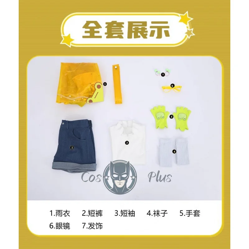 Chubasquero Mei Ling Zhou juego sobre reloj Mei disfraz de Cosplay conjunto completo serie de baile de lluvia traje de baile ligero peluca mujer fiesta Halloween