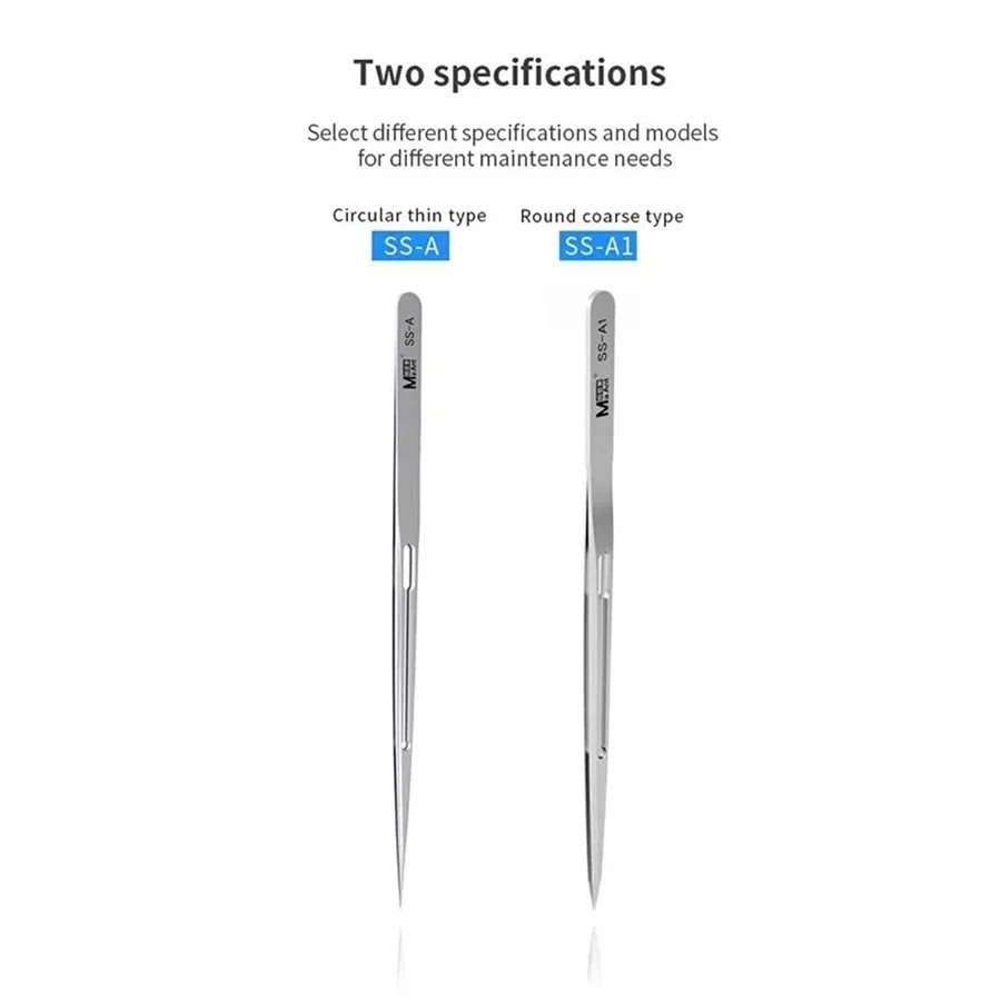 MaAnt SS-A SS-A1 Precision Tweezers Hand Polish Non-Magnetic Stainless Steel BGA IC Micro Soldering Jump Wire Repair Tweezers