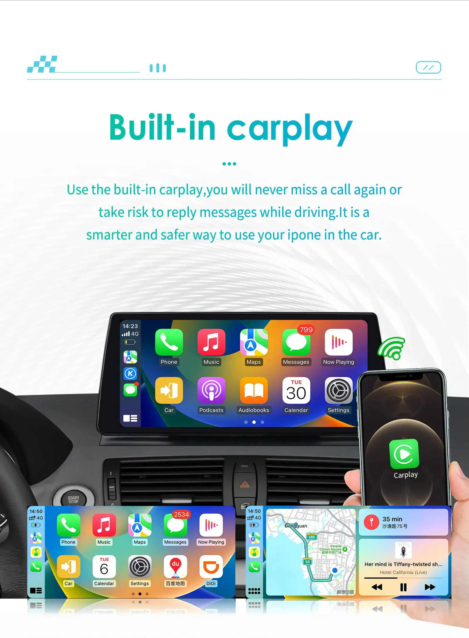 Hizpo Carplay Android Auto Stereo For BMW 1 Series E81 E82 E87 E88 CCC CIC 2din Autoradio Car Radio GPS Multimedia Player 10.33\