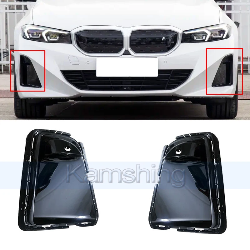 

Kamshing 1pair Front Bumper Grille For BMW I3 2022-2025 Foglight Grill Air Inlet Cover Plate Foglamp Frame