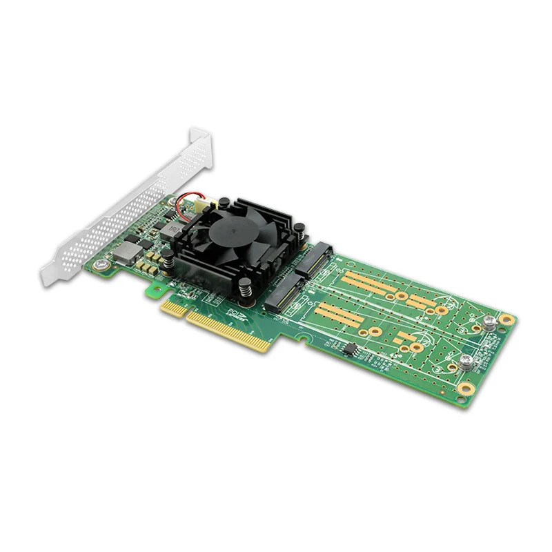 PCIe3.0 x8 - 2 ポート M.2 NVMe SSD アダプター カード PLX8747 2242/2260/2280mm