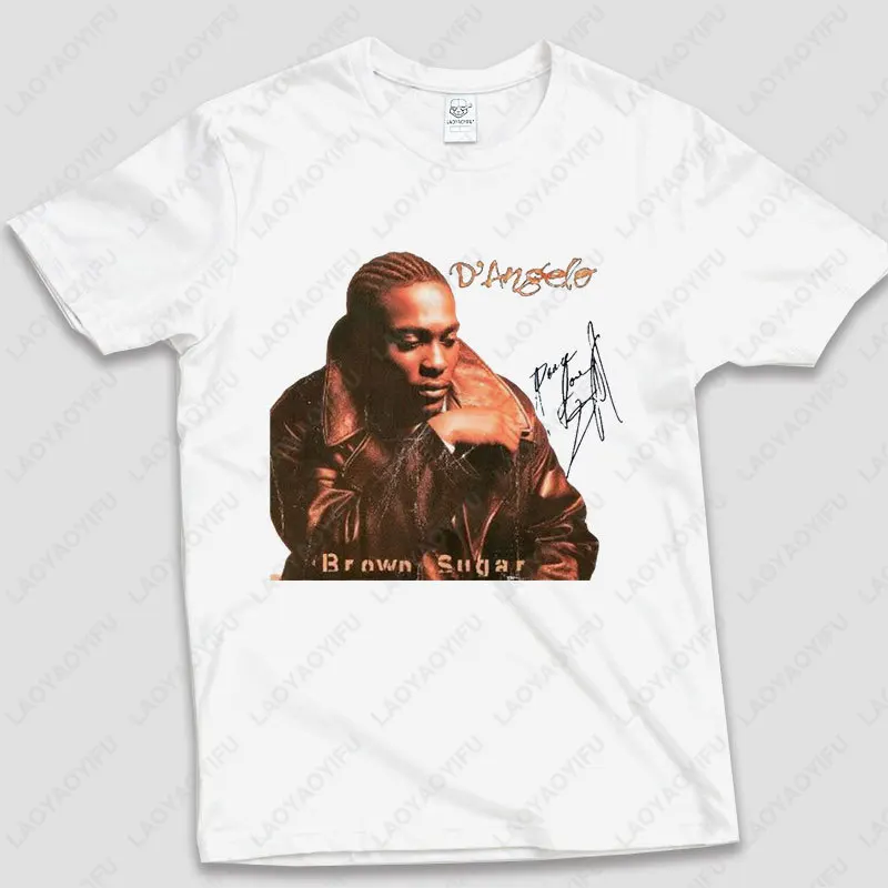 D'Angelo Brown Sugar Album T Shirt Fashion Hip-hop Harajuku Streetwear Gift for Fans High Quality Men Woman Cotton Short-sleeve