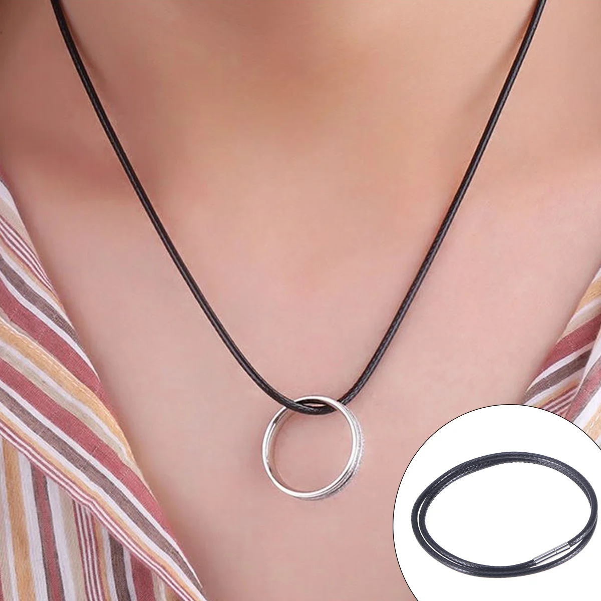 

Jewelry Necklace Pendant Wax Rope Necklaces for Women Chain 1.5mm Crystal Chains