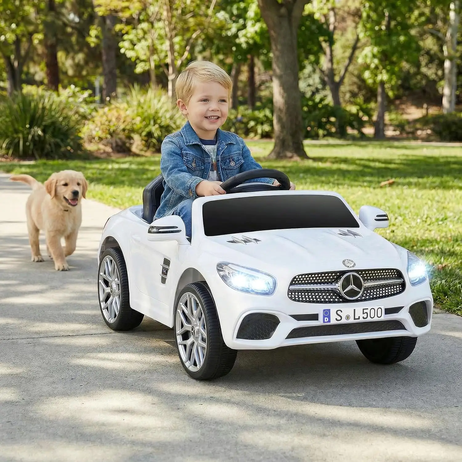 Costzon Ride On Car, 12V Licensed Mercedes Benz Electric Vehicles with Parent Remote Control, LED Headlights, Music & Wireless C