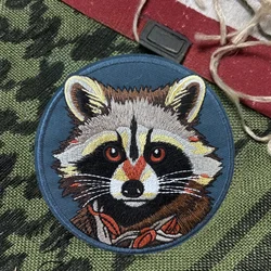 Parche táctico bordado Raccoon para chaleco MOLLE, gancho-bucle