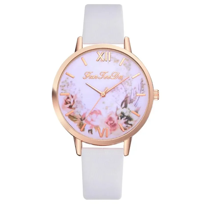 Simple Women Fashion Ink Painting Design Ladies Quartz Watch Casual Leather Strap Female Bracelet Gift Clock Relógio Feminino