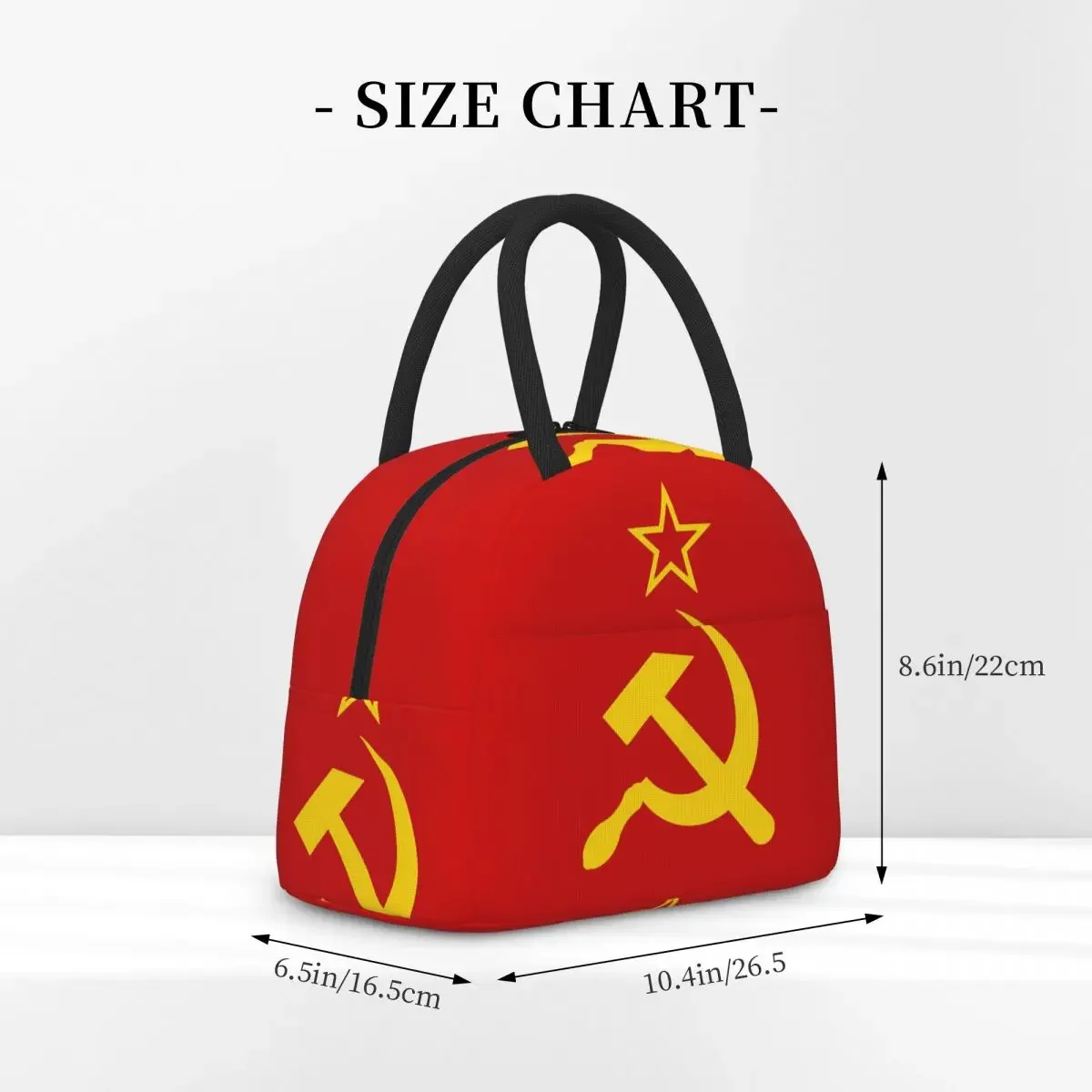 USSR Hammer And Sickle CCCP Retro Russian Soviet Flag Insulated Lunch Bag for Women Kids Portable Thermal Lunch Box Tote