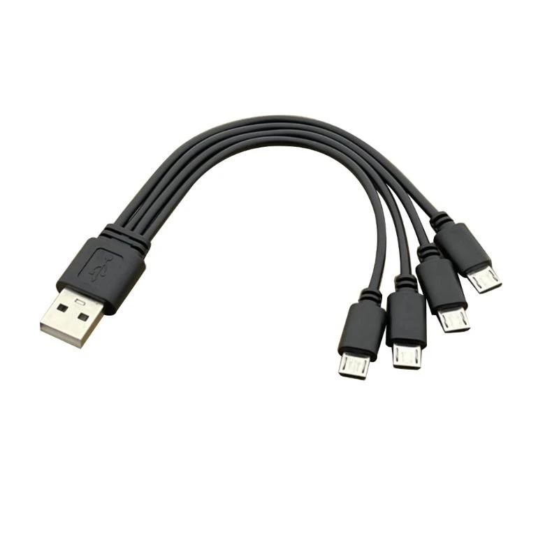 Cable de carga Micro USB 4 en 1, Cable múltiple para múltiples dispositivos, 4 tabletas o teléfonos, envío directo simultáneo