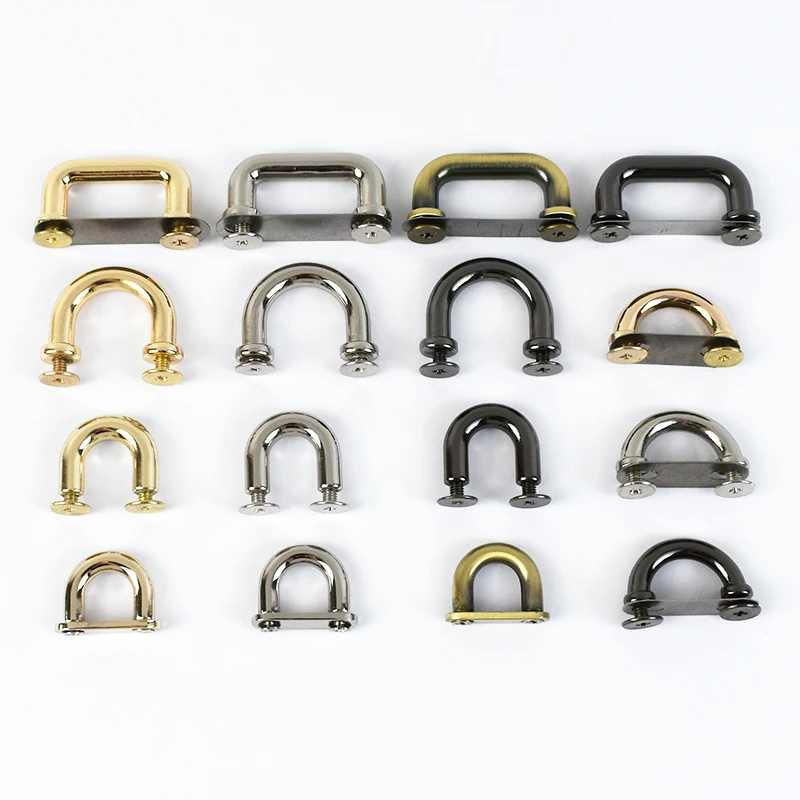 5/10/20Pcs 9/14/21mm Metal Buckles U Ring Hook Bag Strap Arch Bridge Carabiner Rings Hanger Hooks Screws Detachable Buckle Kits