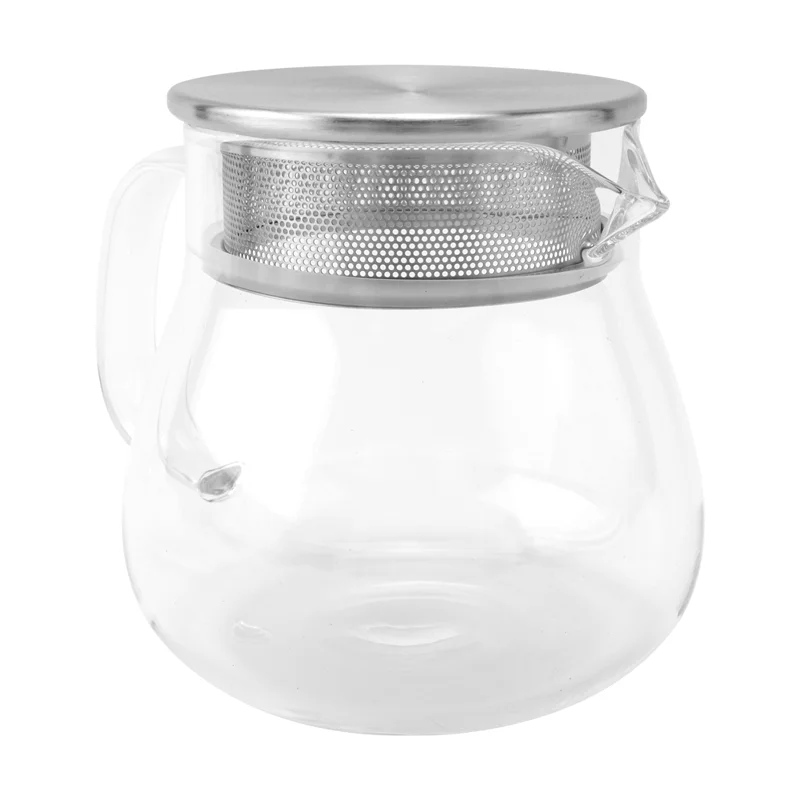 Hitze beständige Kaffeekanne Hand brauerei Kaffeekanne Stahl abdeckung transparente Sharing Pot Glas brüh kanne mit Griff