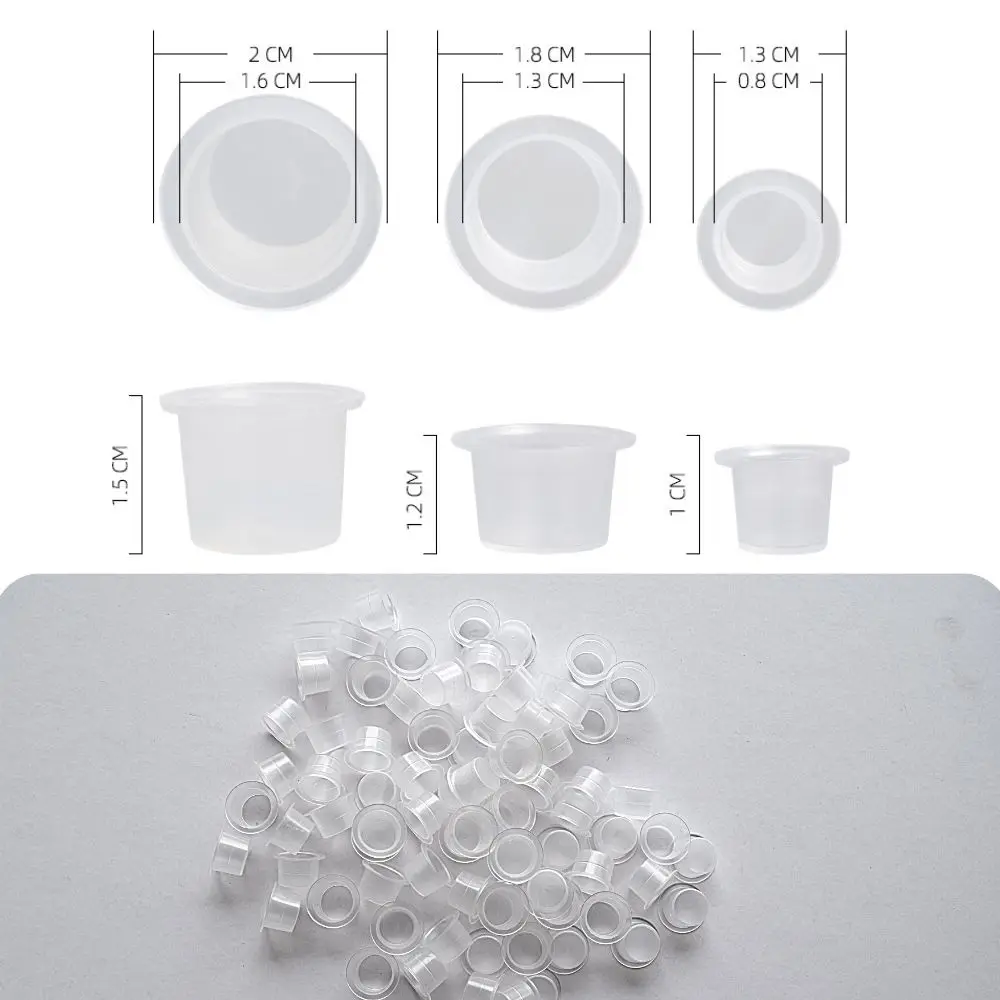 1000pcs Disposable Plastic Tattoo Ink Cups Permanent Makeup Pigment Clear Holder Container Cap Tattoo Accessory for Microblading