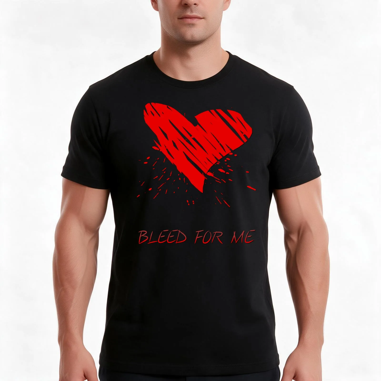 DarkR Bleed For Me Heart T-Shirt, Summer Casual Cotton Tee, Oversized Streetwear Tops, Vintage Graphic Print, Unisex Men Women