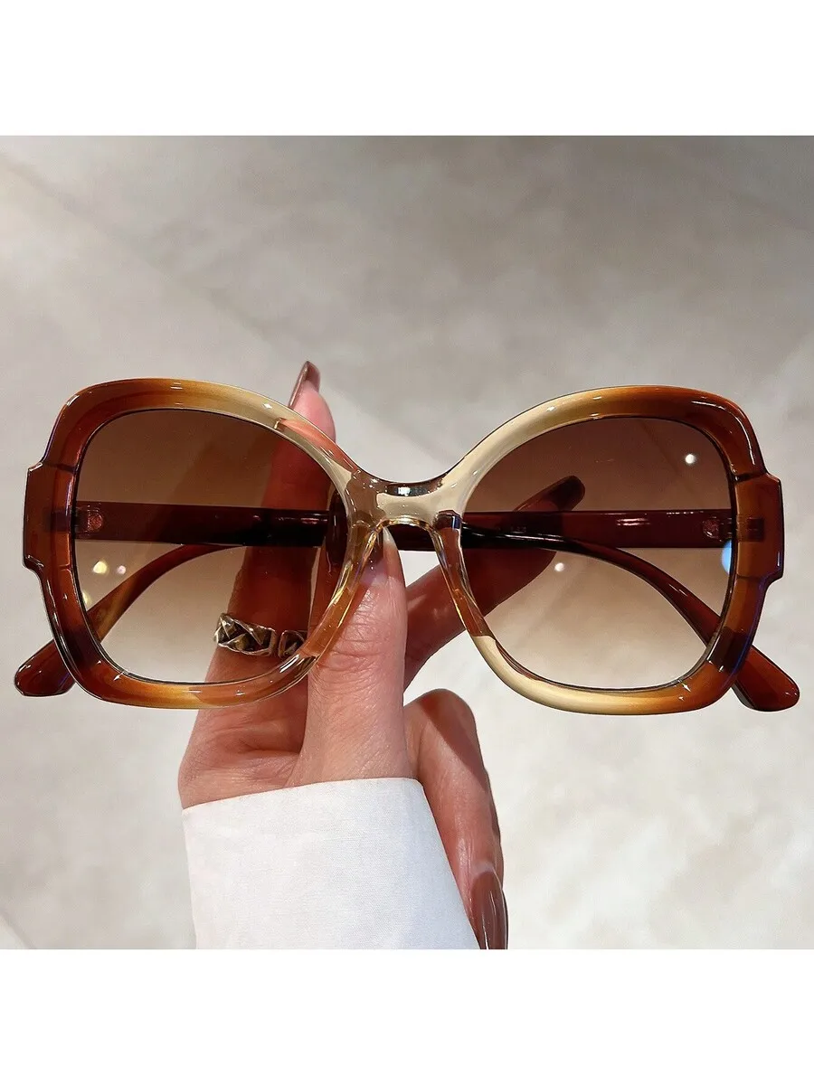 A Pair Of Women's Y2K Style Multicolor Frame Fashion Glasses  Gradient Lens Design Decorative Glasses