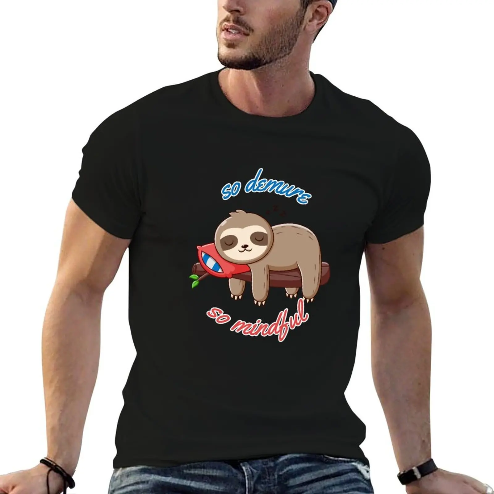 So Demure so Mindful Sloth Meme T-Shirt Holiday Casual Short Sleeve Top