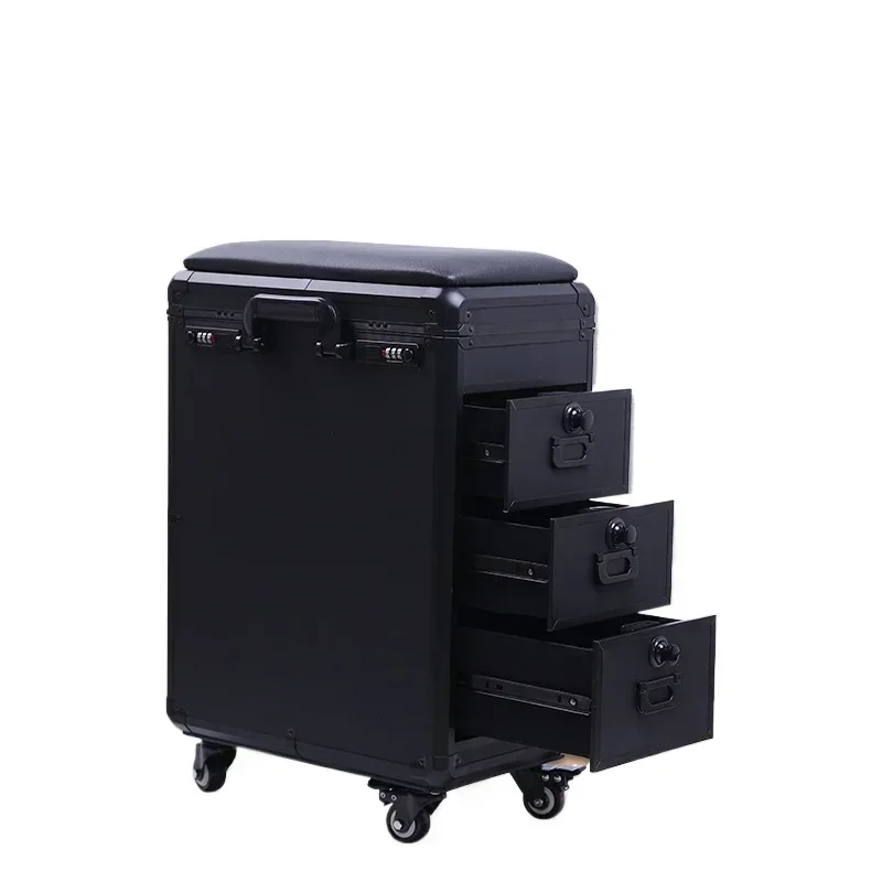 For High-Capacity Draw-Bar Box Dual Purpose Able Arm Bracket Portable Suitcase Tattoo Trolley Bag Artist Tools Storage