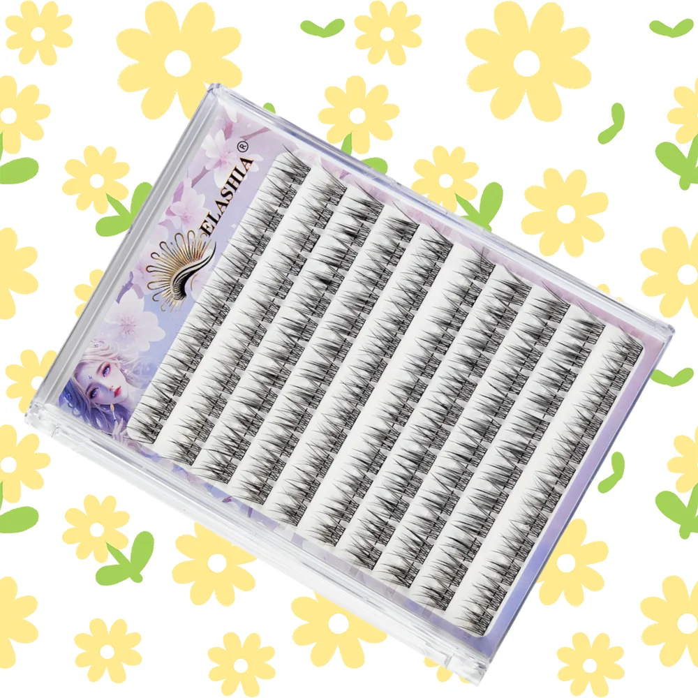 New Glue-Free Extra Volume Mermaid Tail Fairy False Eyelashes, for No-Makeup Makeup Look with Fluffy Sheer Feathery Lash Effect,