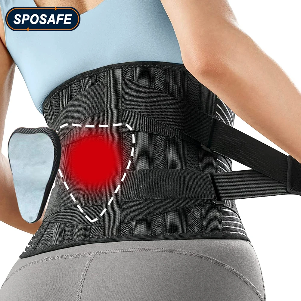 Back Brace Breathable Back Support Belt Men Women Lower Back Pain Relief  for Work , Anti-skid Lumbar Support with 16-hole Mesh