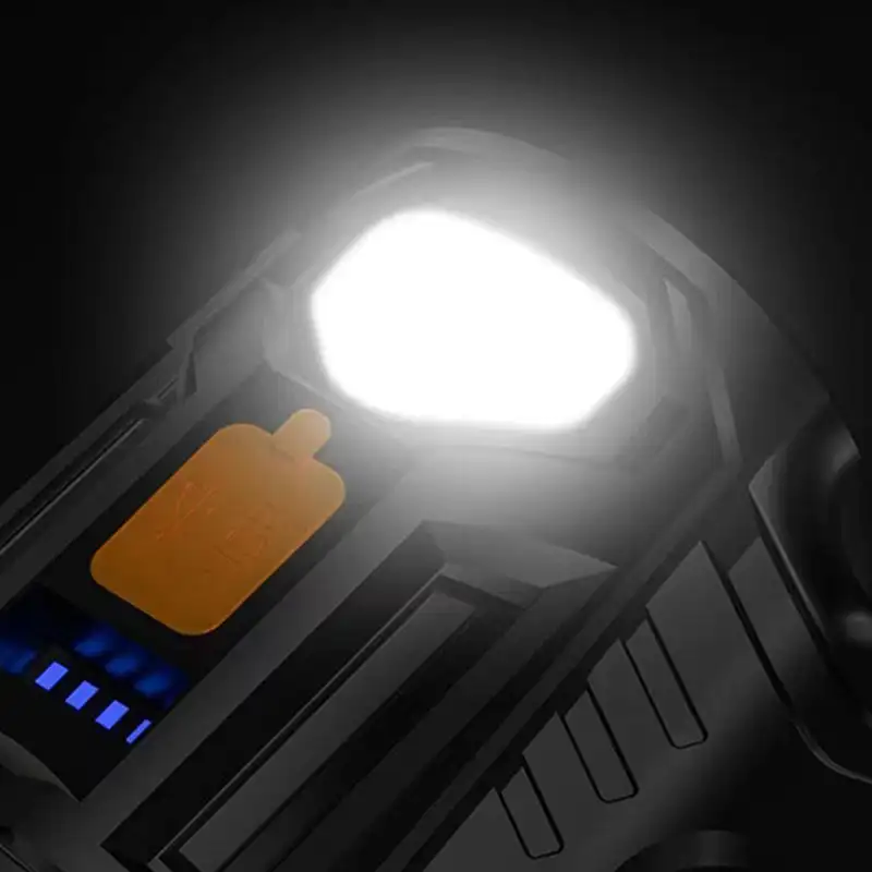 Portable Powerful LED Flashlight Mountable Bracket Handheld Searchlight USB Rechargeable Spotlight Waterproof Torch Light