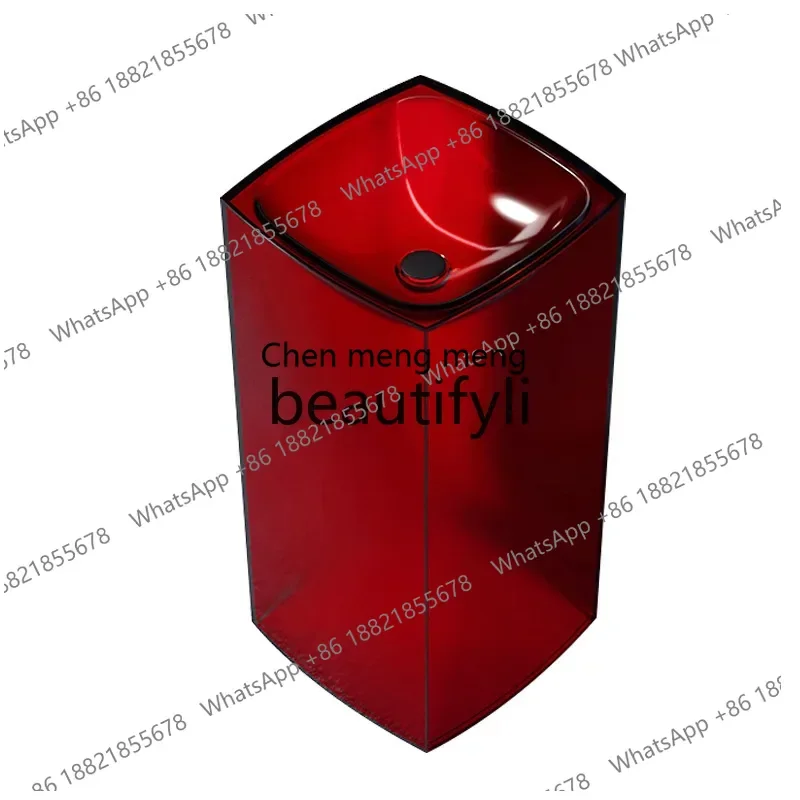 

New arrive Color transparent resin column basin Column basin Washbasin Hotel Engineering Homestay Floor-to-ceiling wash basin