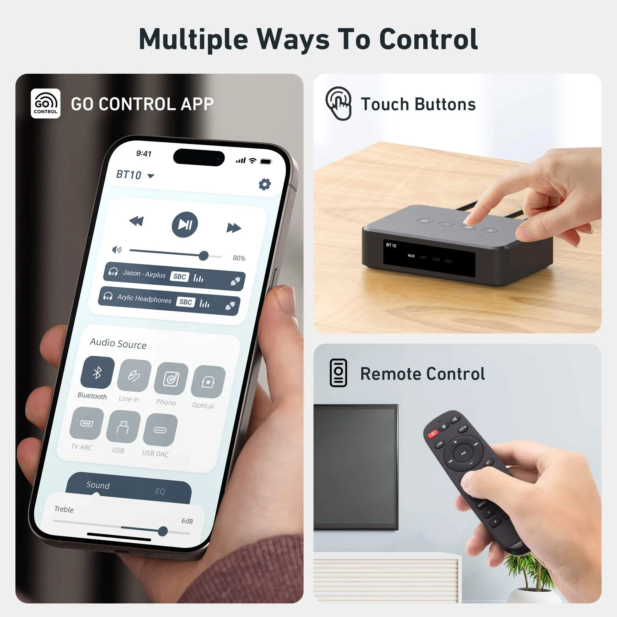 جهاز إرسال بلوتوث BT10 R جهاز صوت محمول سهل التركيب على مستوى الدخول