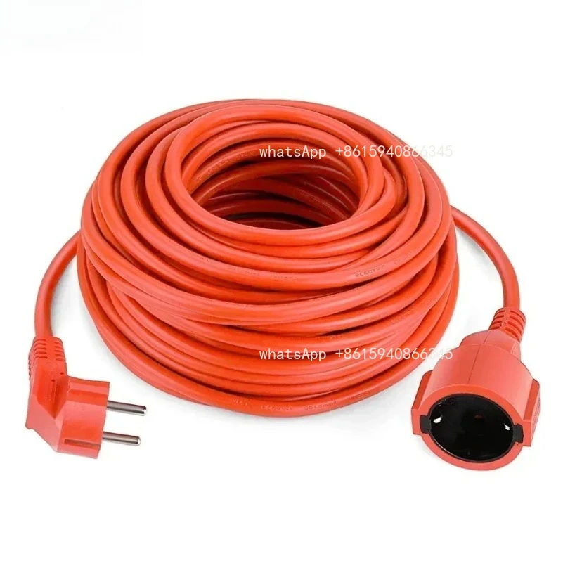 Power Strip Extension Cord 5/10m Cable 16A EU Outlets 4000w Electric Schuko Red Indoor Outdoor Plug Sockets Engineering