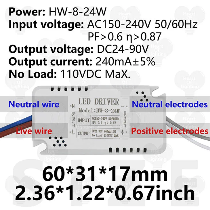 LED Driver Adapter For LED Lighting 220V Non-Isolating Transformer For LED Ceiling Light Replacement 8-24W 24-40W 40-60W 60-80W