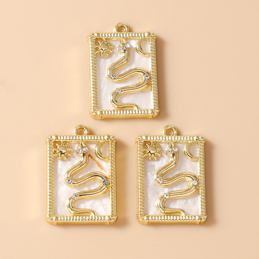 Leslie 5 Stück 15*21mm Goldfarbene Tarot-Mond-Stern-Hamsa-Hand-Anhänger für DIY Fatima-Hand-Auge-Halsketten-Schmuckherstellung Zubehör – Detail 20