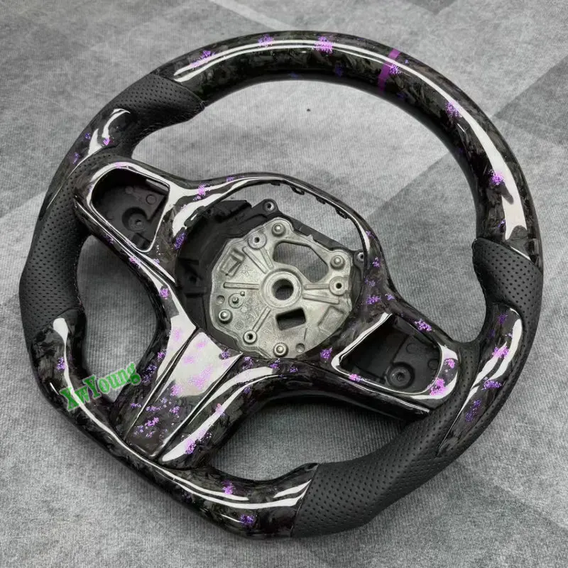Customize 100% Real Forged/Gloss Carbon Fiber Car Steering Wheel For BMW 3 4 5 6 7 Series G-Car (With Paddle Shifter Holes)