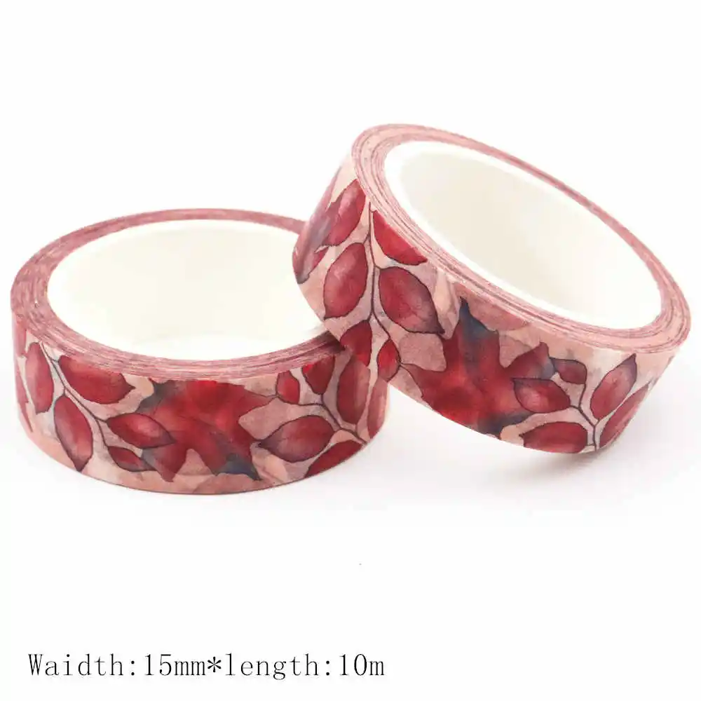 1PC 15mm*10m Vintage Floral Washi Tape DIY Scrapbooking Paper Photo Album Adhesive Stationery Masking Tape stickers