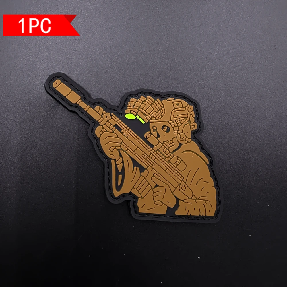 Alien Character Art Illustration Pvc Glow-In-The-Dark Arm Patch Badge for Jackets, Bags, Helmets DIY Personalized Decoration Patch with Fleece Backing